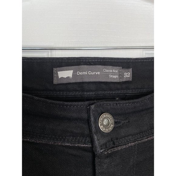 Levis Women’s Demi Curve Classic Rise Straight Faded Black Silver 32‎ - Picture 3 of 7